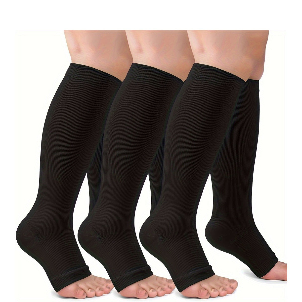 Chaussettes de Compression - Soulagement Instantané pour Jambes Lourdes et Douloureuses | Lot de 3 Paires
